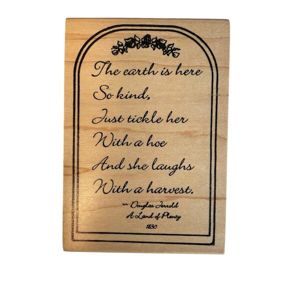 Crafting Rubber Stamps Holly Berry Wood Back Harvest Medallion A Land of Plenty - Picture 2 of 7